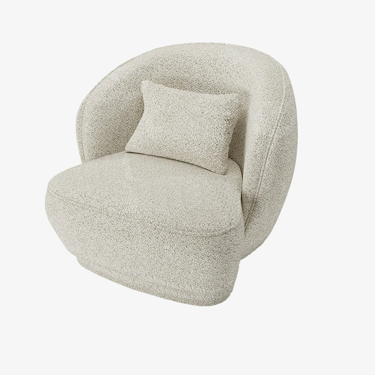 Fauteuil design boucl  beige Pablo