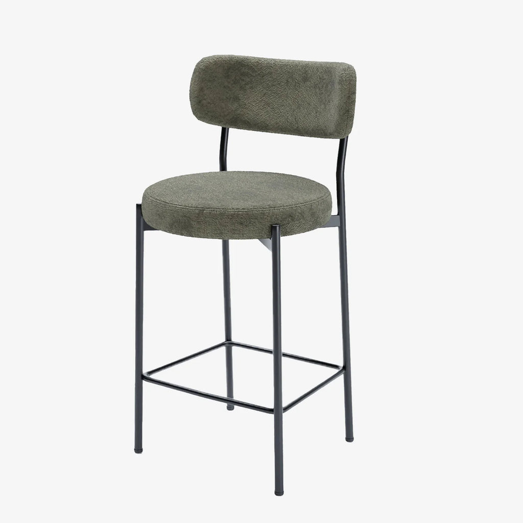Lot de 2 fauteuils de bar velours vert Lili