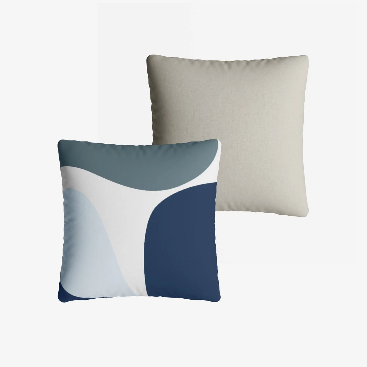 Coussin carré bleu déhoussable 40x40cm