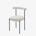 Lot de 2 chaises de salle   manger design moderne, bouclette grise et blanche Julia