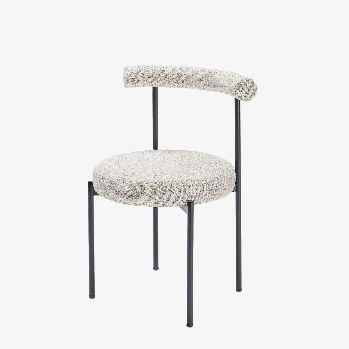 Lot de 2 chaises de salle   manger design moderne, bouclette grise et blanche Julia