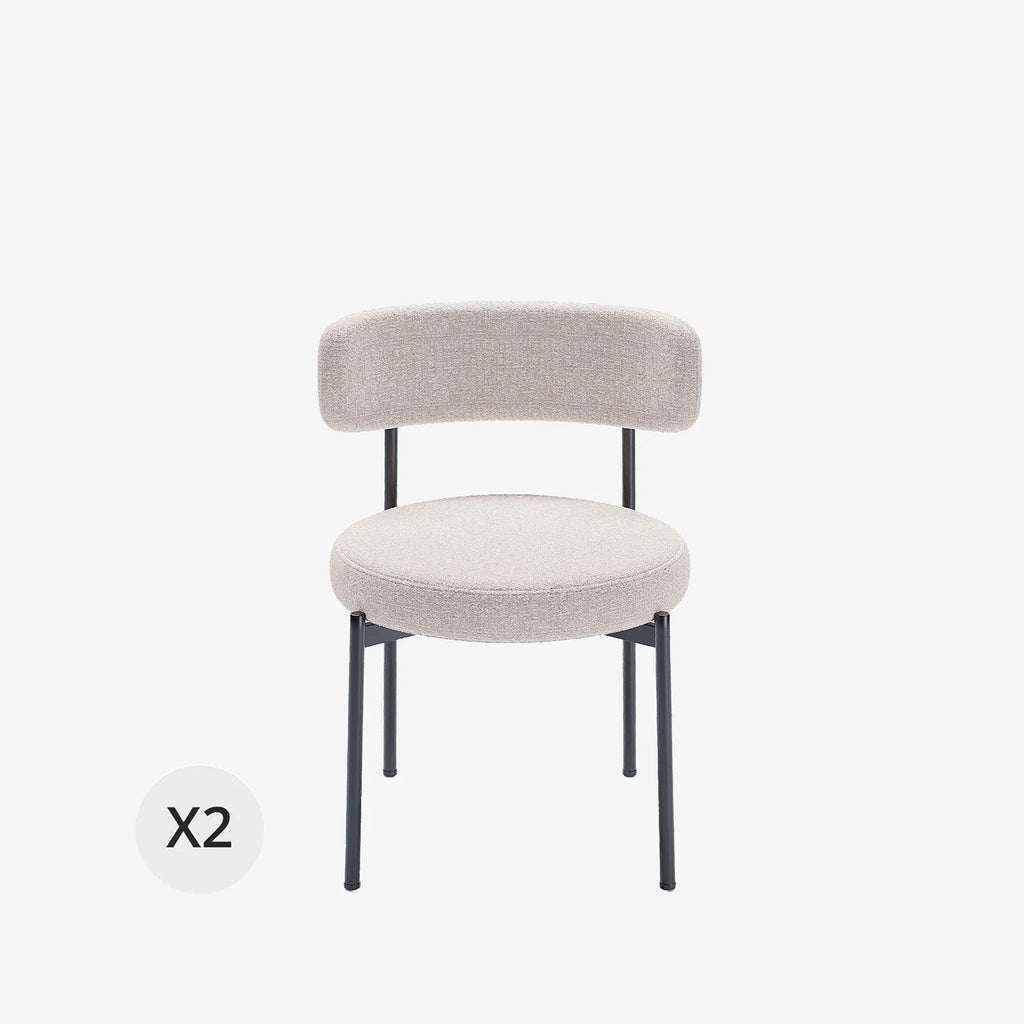 Lot de 2 chaises de table velours cr me Scarlett