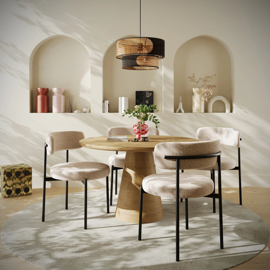 Lot de 2 chaises de table velours cr me Scarlett