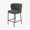 Lot de 2 tabourets de bar tissu boucl  vert C sar