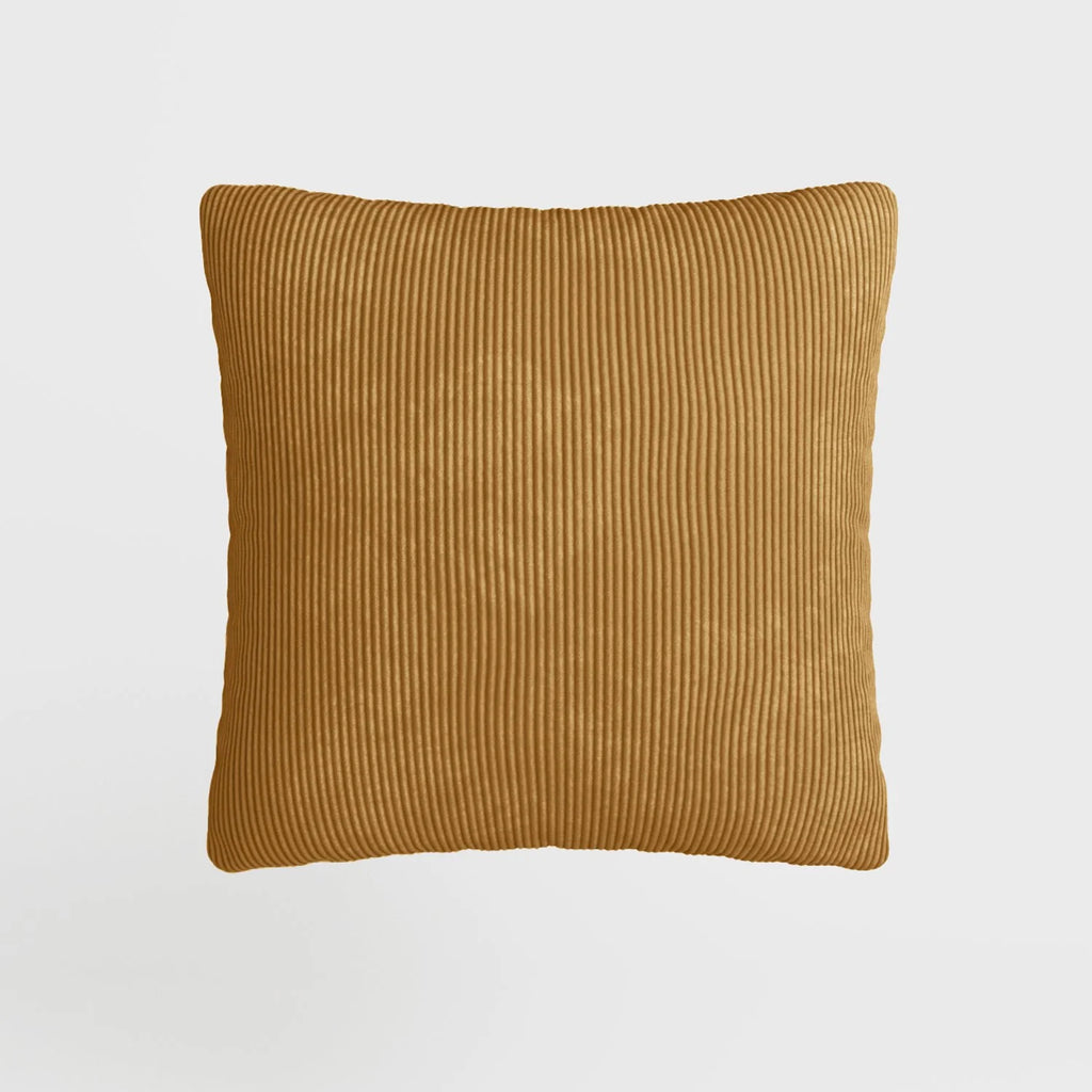 Coussin en velours jaune moutarde déhoussable 40x40cm