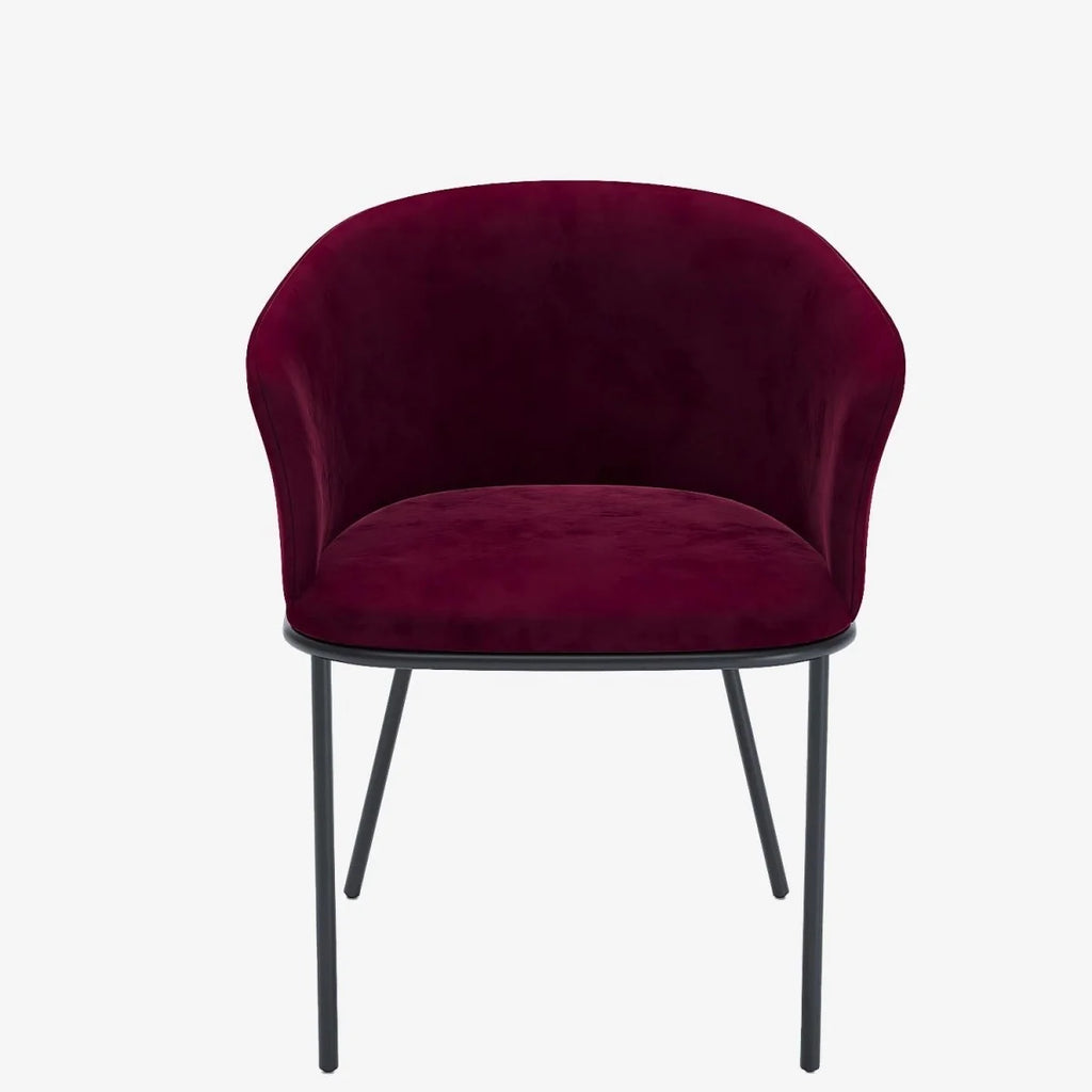 Lot de 2 fauteuils de salle à manger en velours