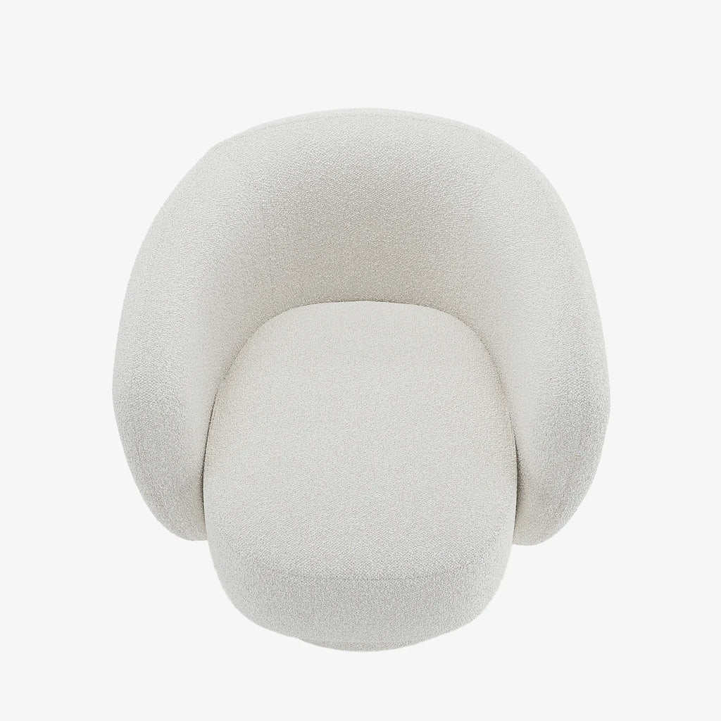Fauteuil bouclette pivotant blanc Salma