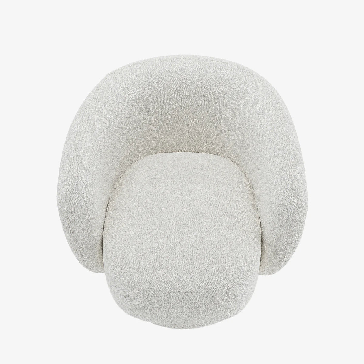 Fauteuil bouclette pivotant blanc Salma