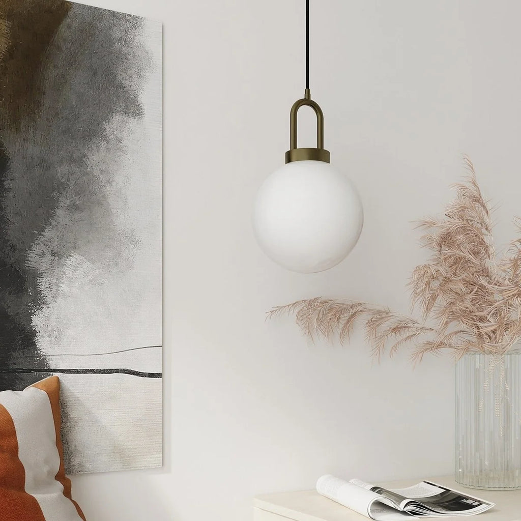 Luminaire suspension globe et m tal or Lafayette