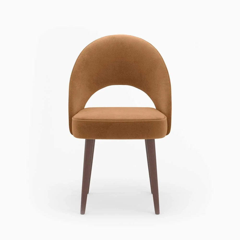 Chaise en velours camel
