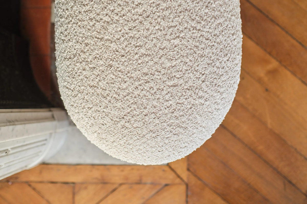 Marianne   Banc coffre de rangement en tissu boucl  cr me