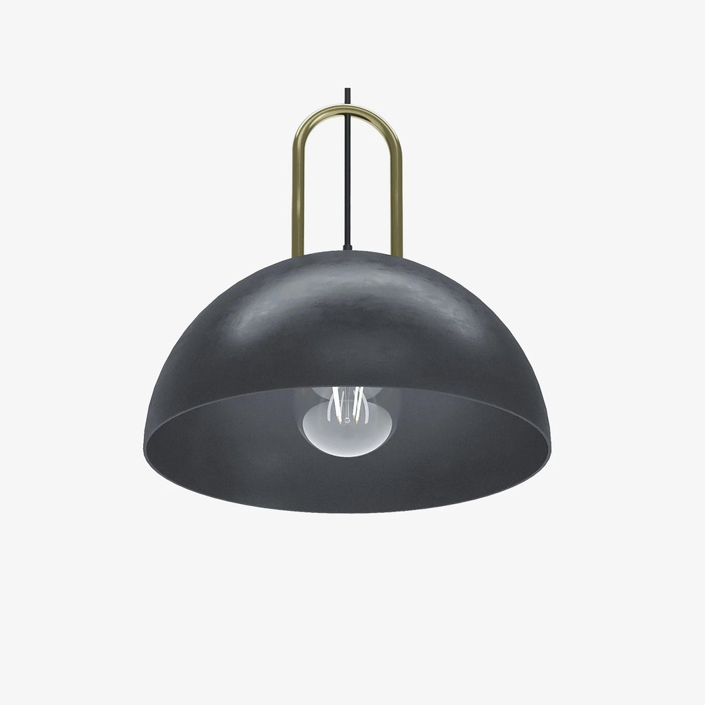 Luminaire suspension m tal noir et or Marivaux
