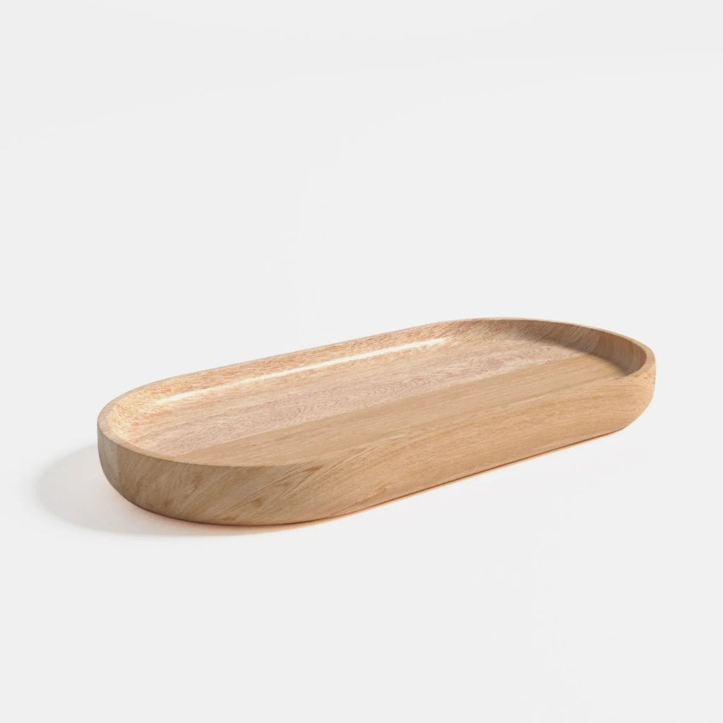 Set de 2 plateaux en bois d'acacia naturel