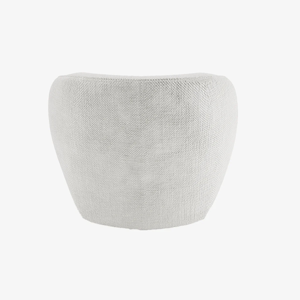 Fauteuil design tissu chenille blanc Pablo