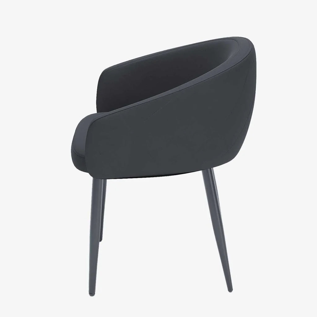 Paire de fauteuils de table design velours noir Eug nie
