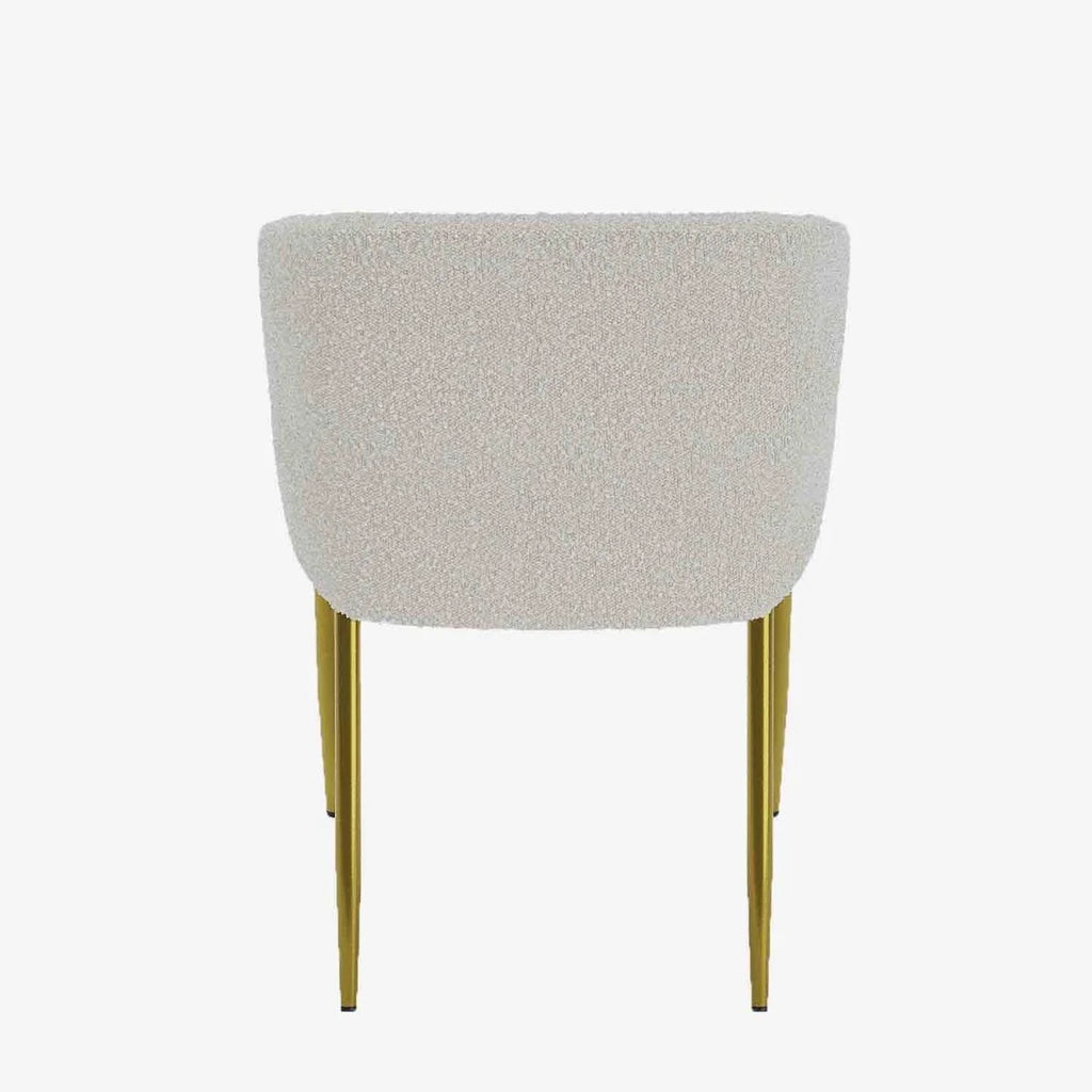 Fauteuil de salle   manger bouclette blanche Basile