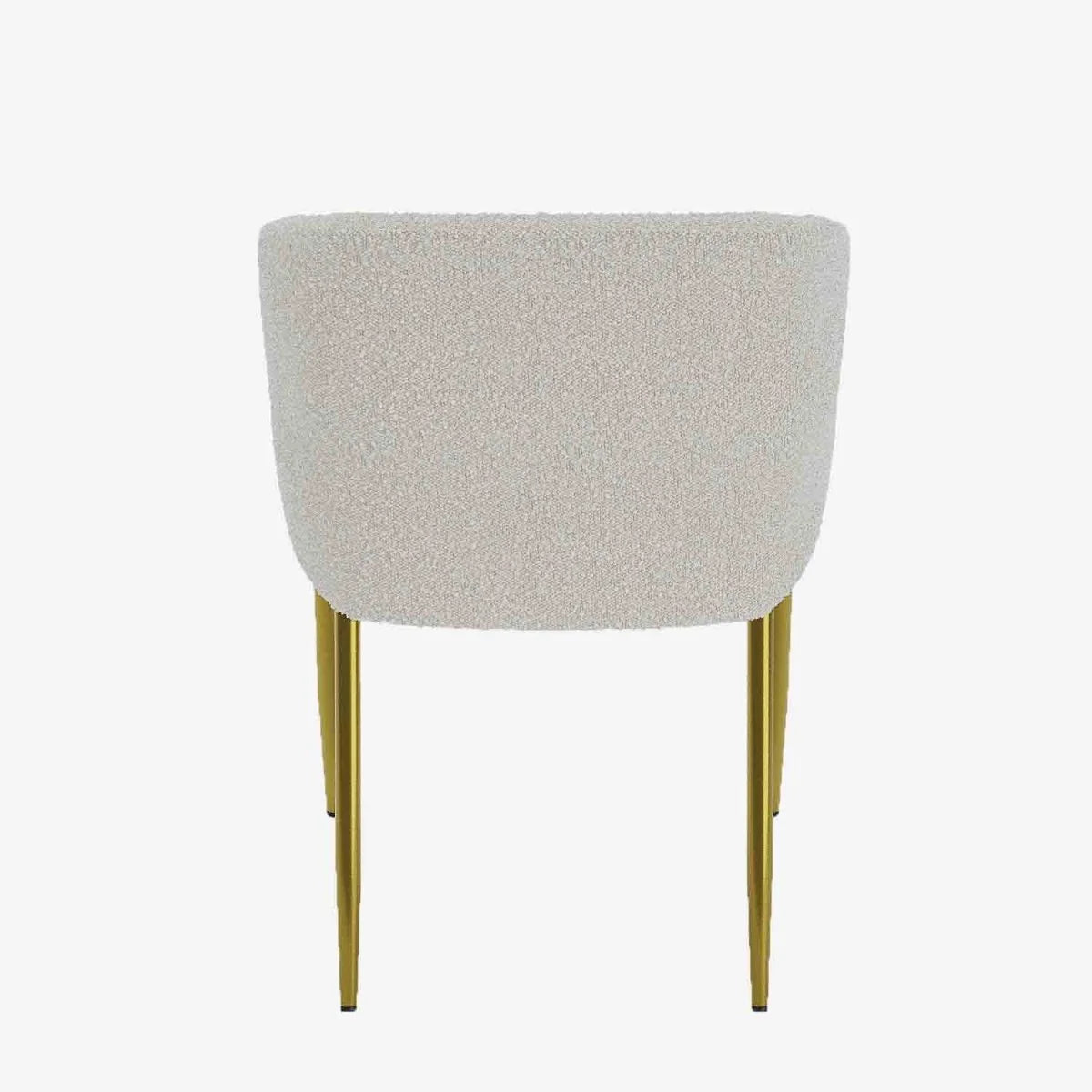 Fauteuil de salle   manger bouclette blanche Basile