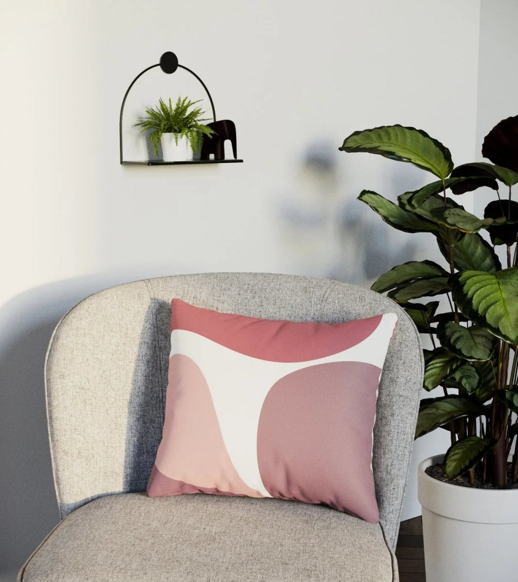 Coussin carr  rose d houssable 40x40cm