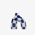 Phoenix - Vase art moderne   damier bleu marine