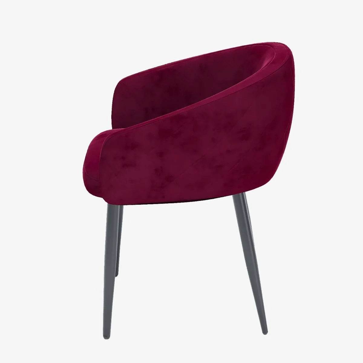 Paire de fauteuils de table design en velours bordeaux Eug nie