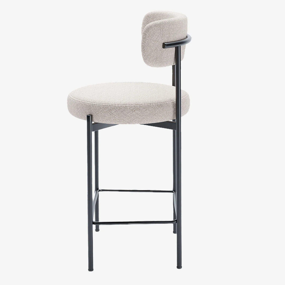 Lot de 2 chaises de bar  velours cr me  Charlotte