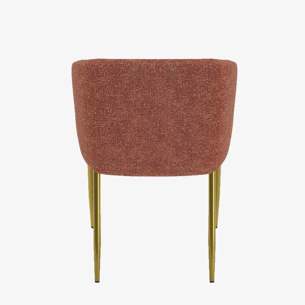 Fauteuil de salle   manger bouclette couleur brique Basile