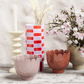 Petit vase forme tulipe en c ramique rose Marceau