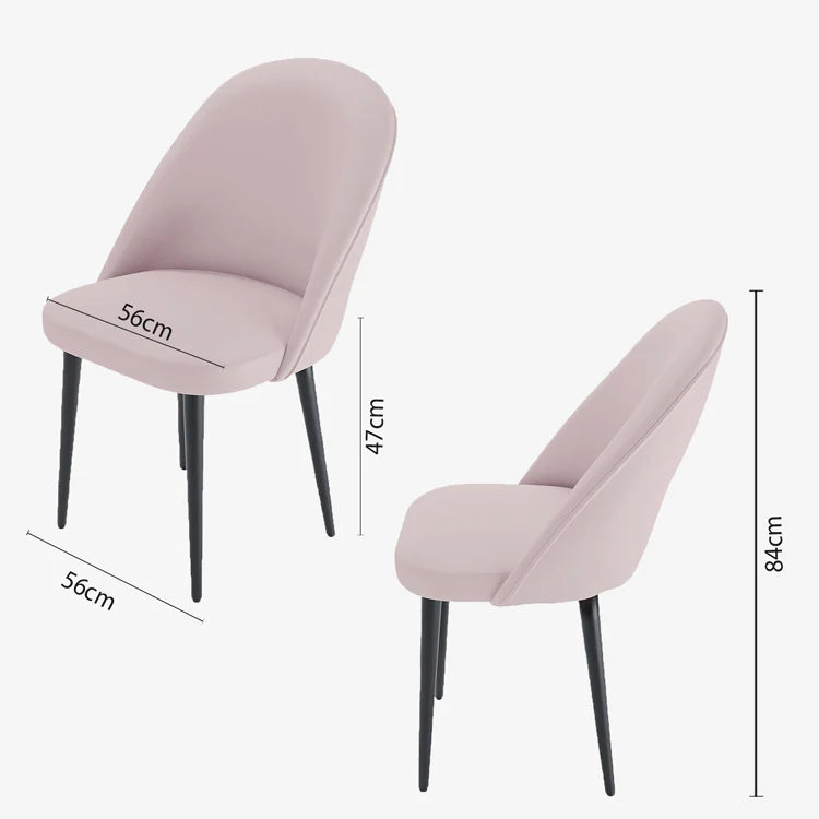 Lot de 2 chaises en velours rose & m tal noir Nina