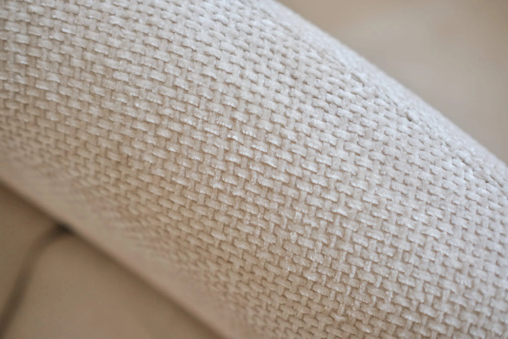 Joyce   Canap  design arrondi tissu chenille blanc