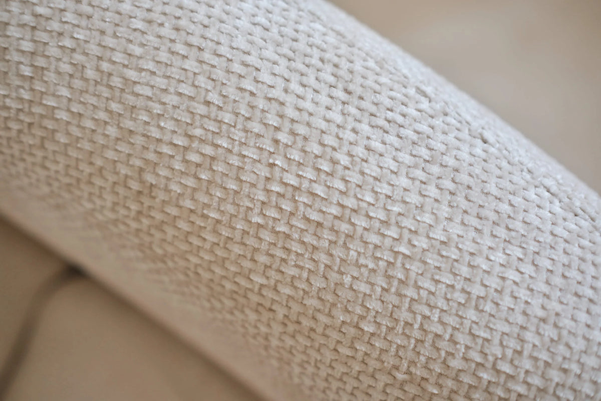 Joyce   Canap  design arrondi tissu chenille blanc