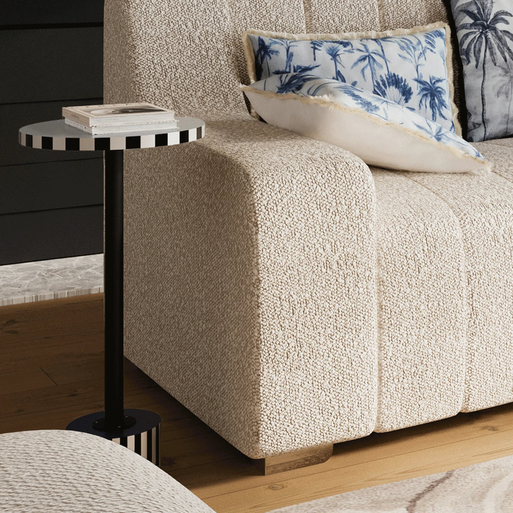 Table d appoint ronde originale couleur bleue Jasmin