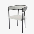 Chaise de salle   manger design dossier arrondi bouclette gris cr me Aurore