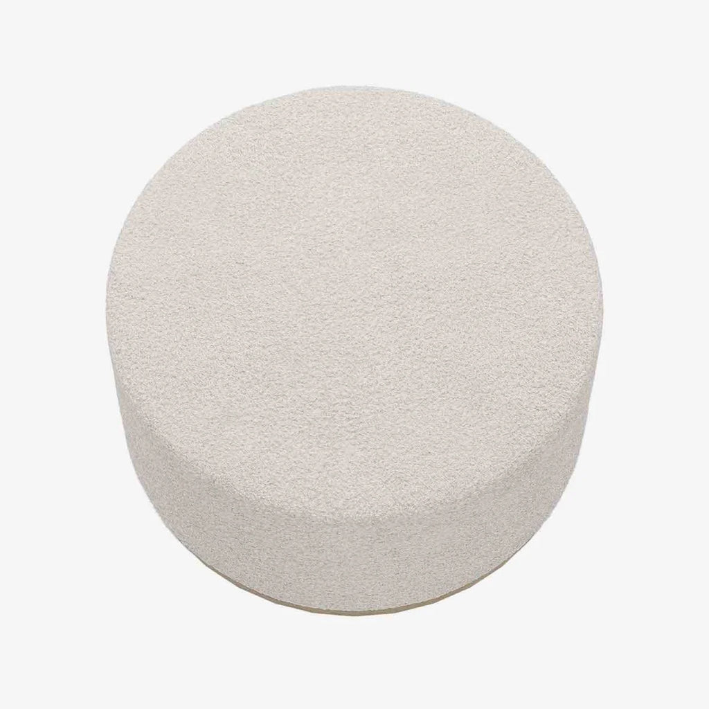 Grand pouf rond ottoman en bouclette