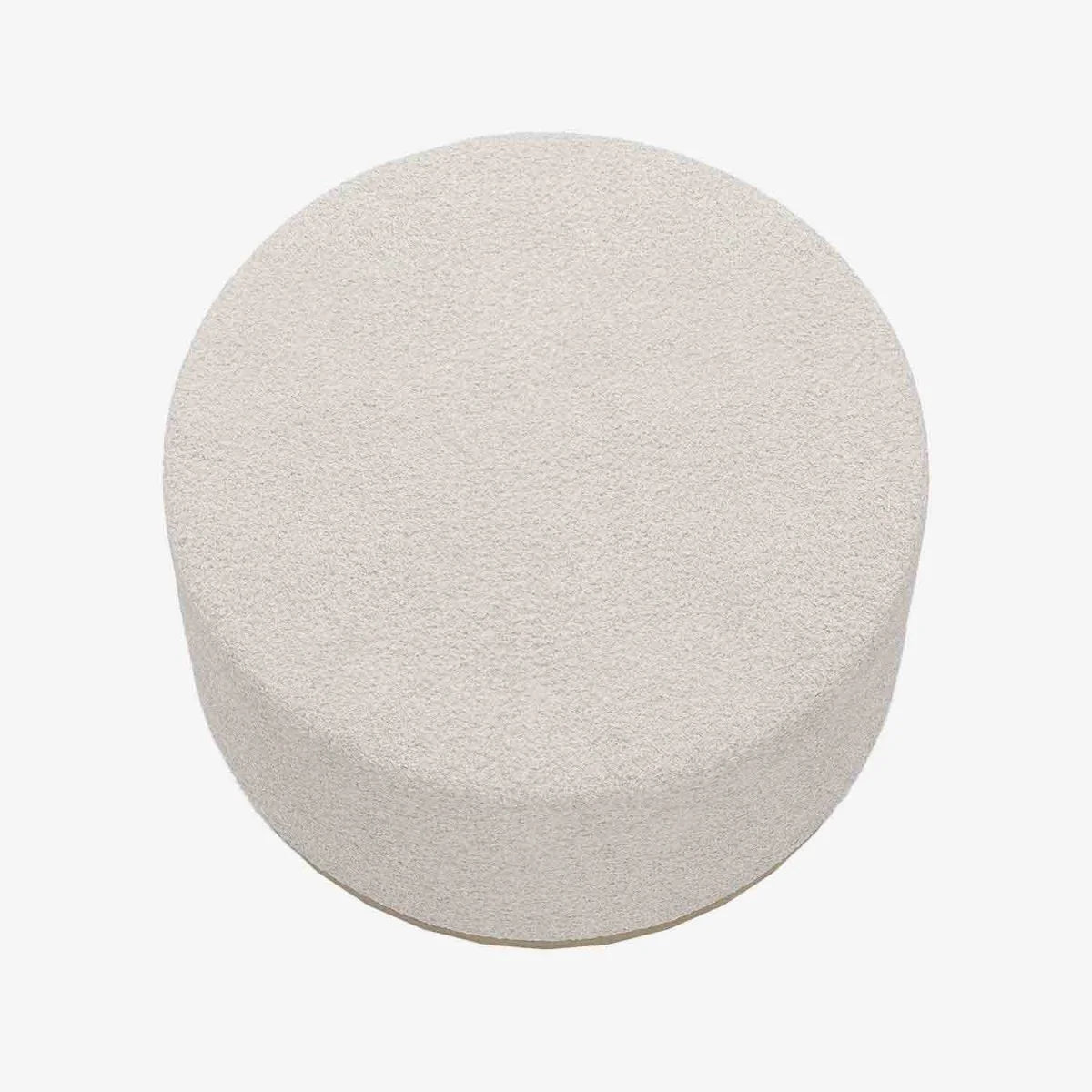 Grand pouf rond ottoman en bouclette