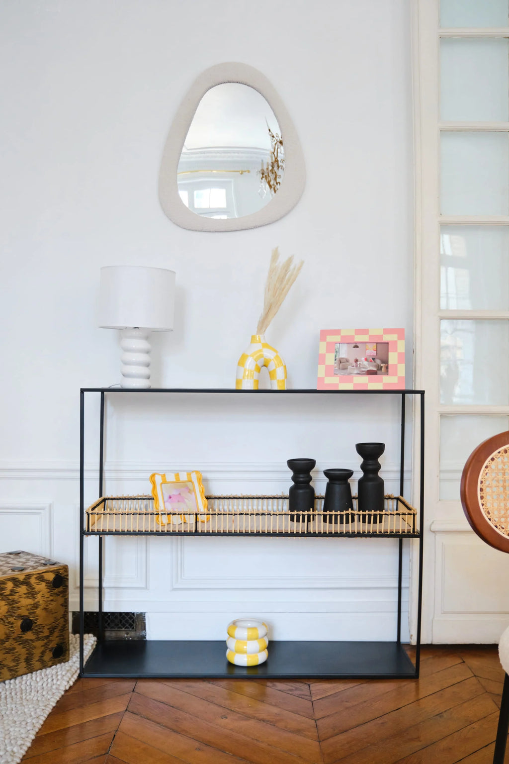 Set de 3 bougeoirs bois design, Boston coloris noir