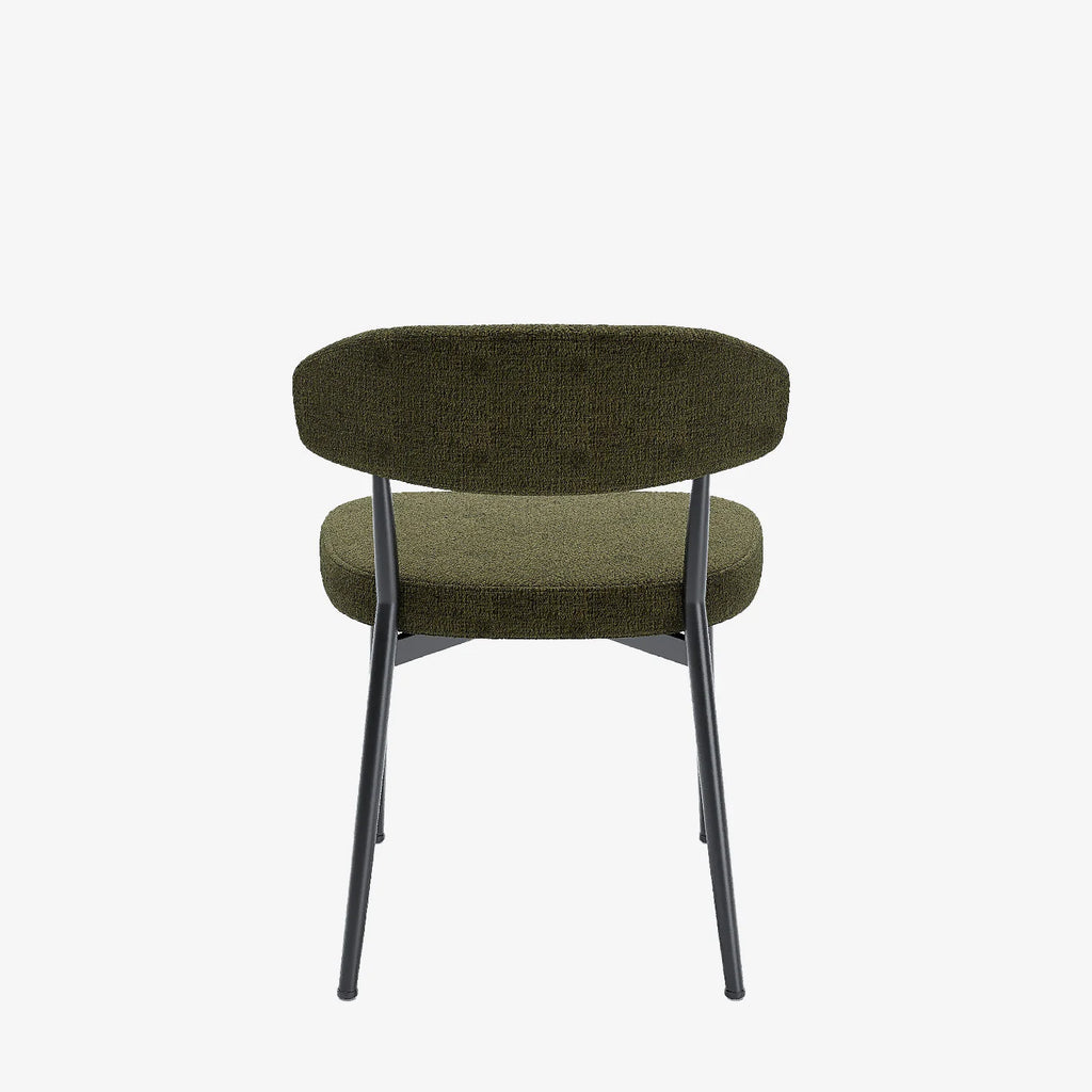 Lot de 2 chaises de salle   manger en velours vert & m tal noir Mona
