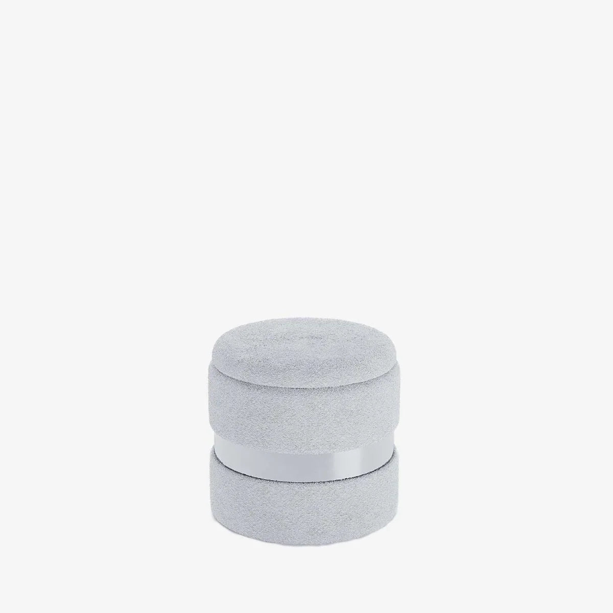 Pouf rond en tissu et métal avec rangement