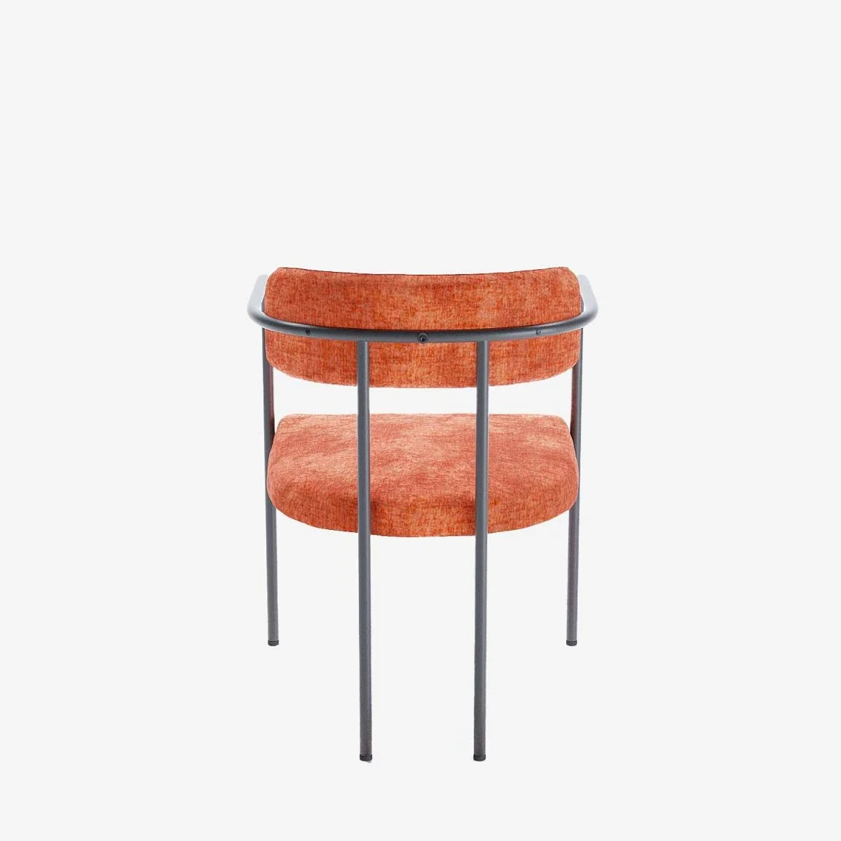 Chaise de salle   manger tapiss e avec accoudoirs, velours ocre, Barbara