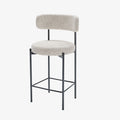 Lot de 2 tabourets de bar bouclette grise & blanche Agathe