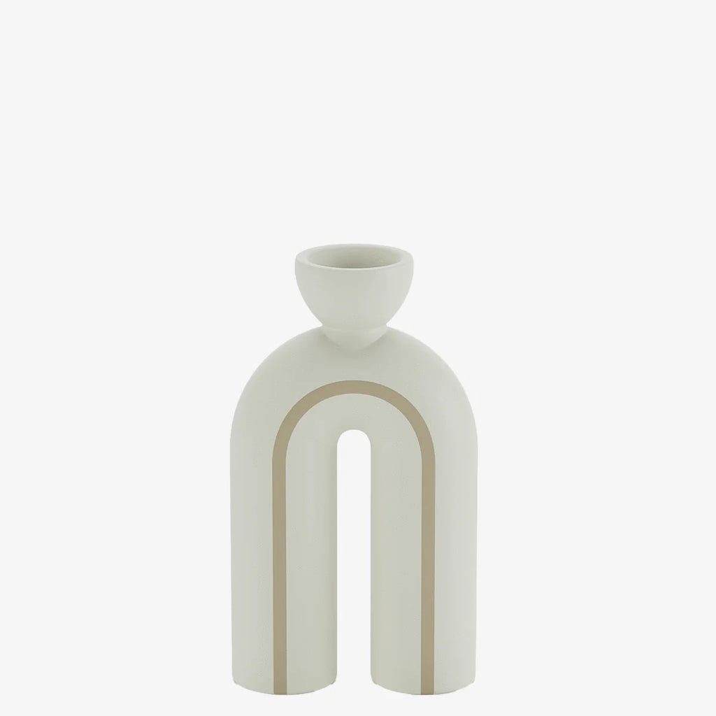 Lot de 2 bougeoirs art moderne en c ramique Chicago