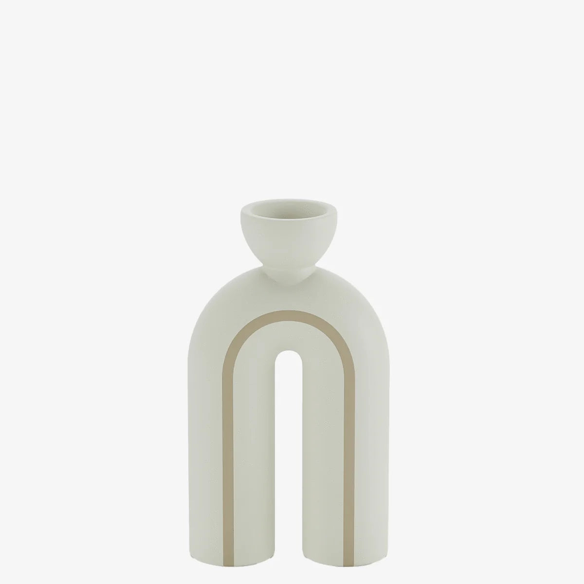 Lot de 2 bougeoirs art moderne en c ramique Chicago