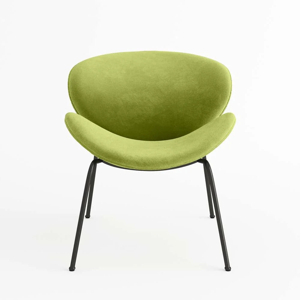 Fauteuil velours vert olive