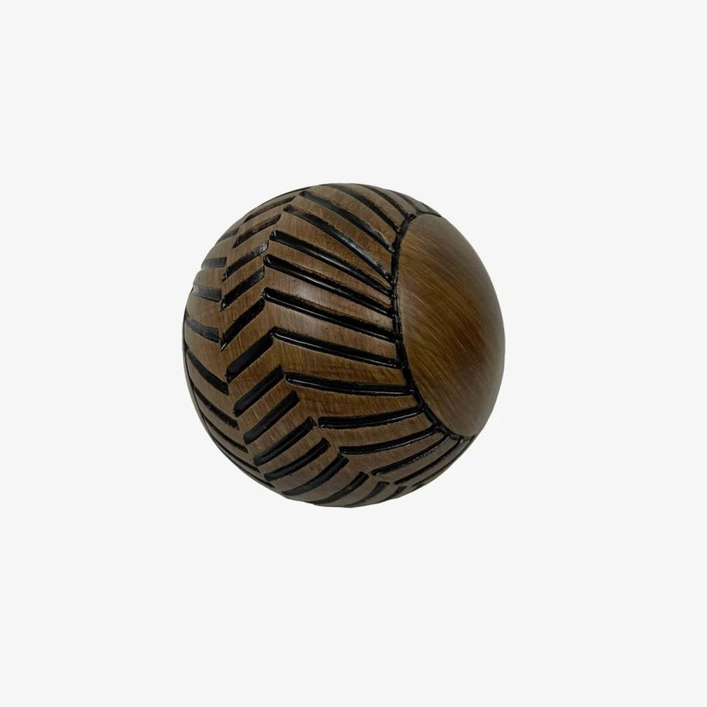 Boule d co en r sine effet bois sculpt  Delhi