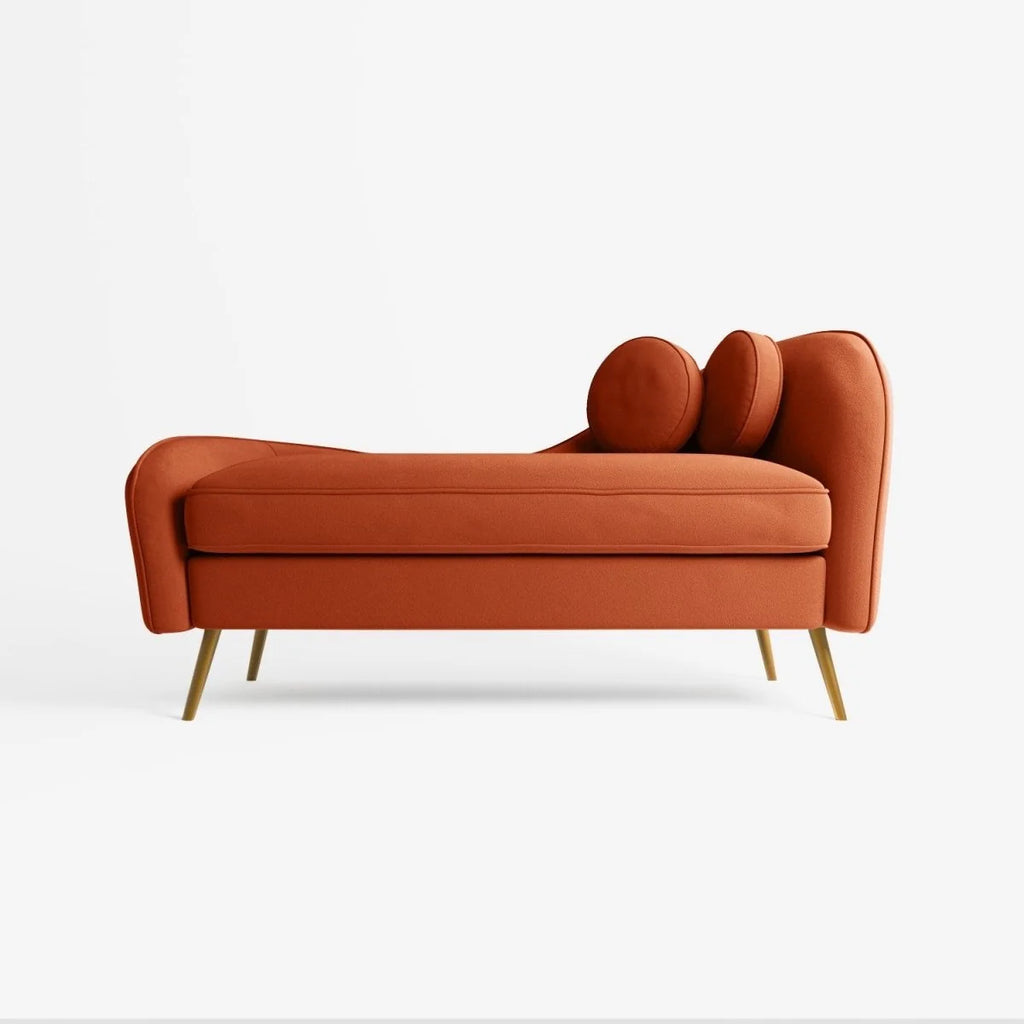 M ridienne en velours ocre et pieds dor s