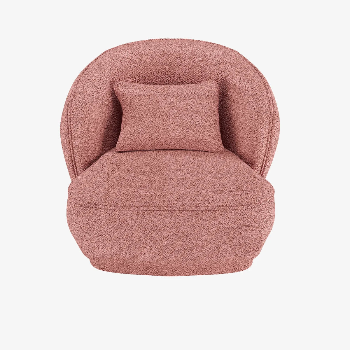 Fauteuil design boucl  rose Pablo