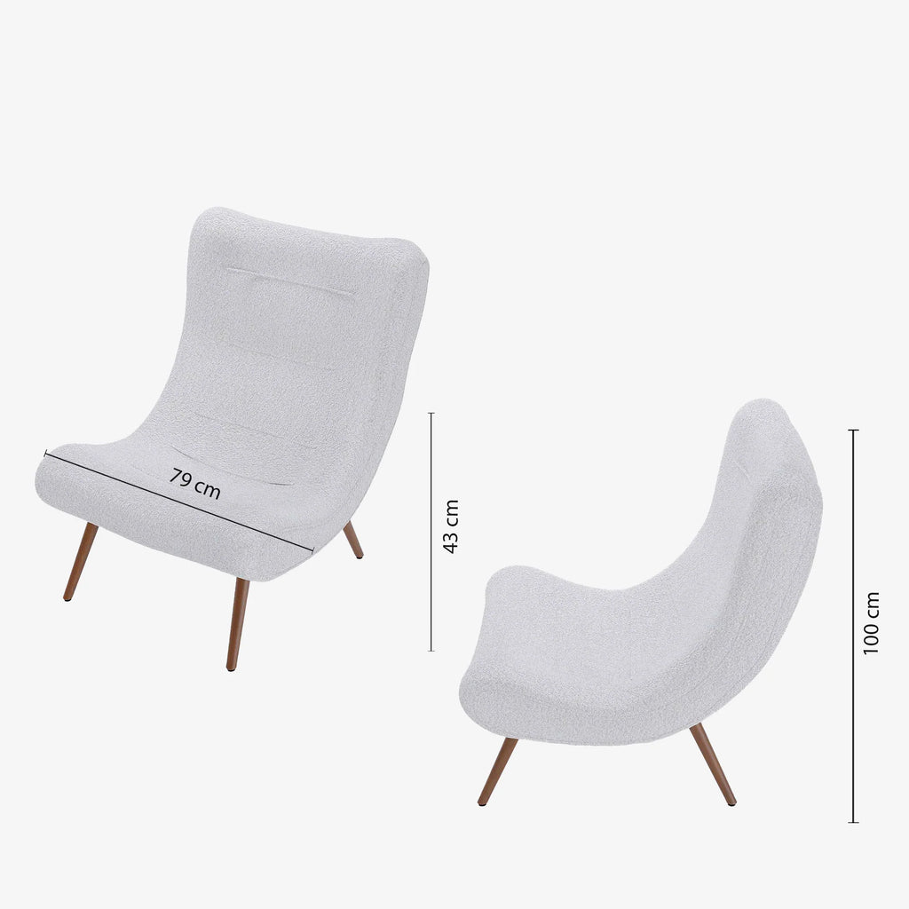 Fauteuil avec repose-pieds bouclé