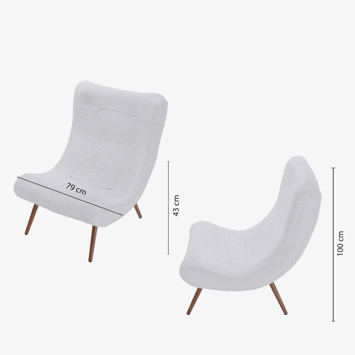 Fauteuil avec repose-pieds bouclé