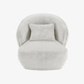Fauteuil design tissu chenille blanc Pablo