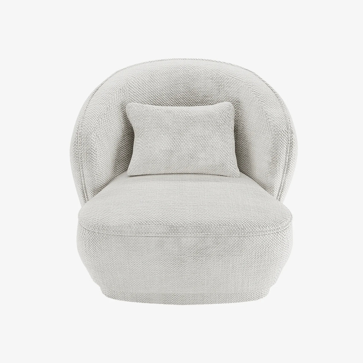 Fauteuil design tissu chenille blanc Pablo