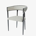 Chaise de salle   manger design dossier arrondi bouclette blanche Aurore